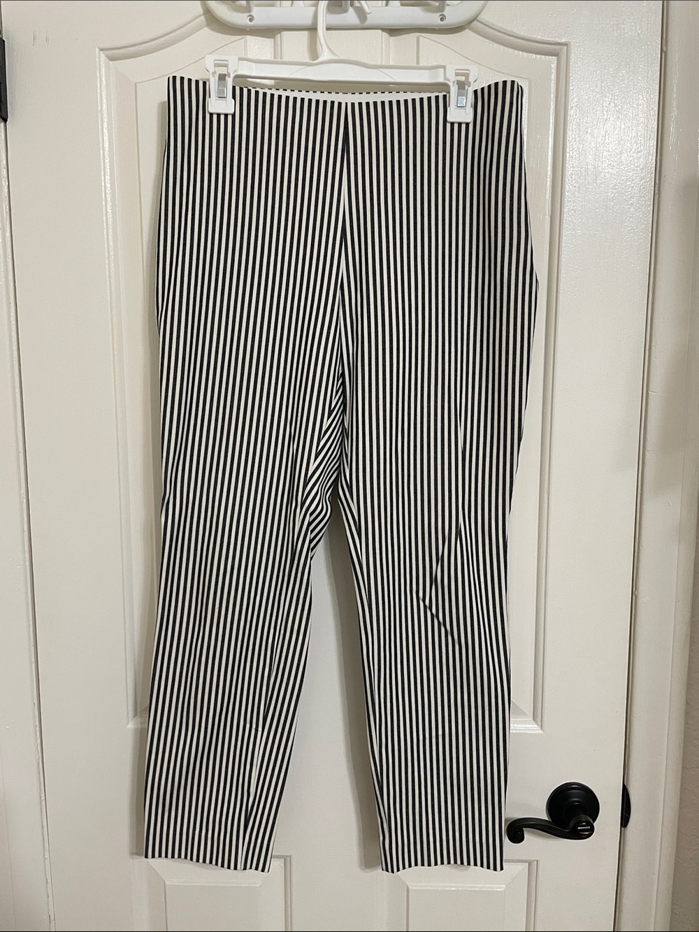 Target Black and White Vertical Stripe Cropped Pants